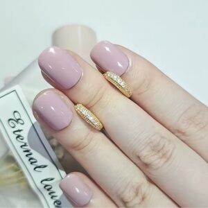 Gold bling huggy hoops